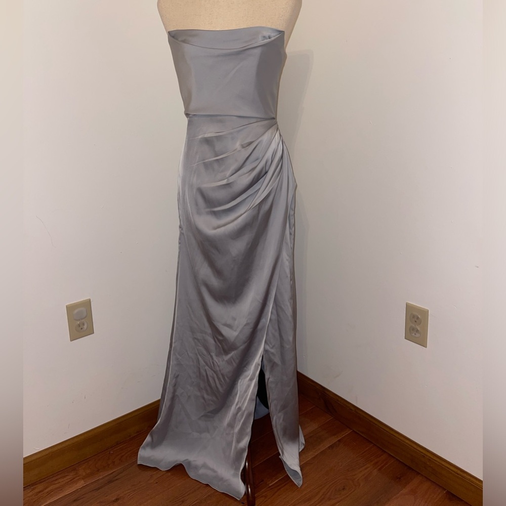 Silver Azazie Bridesmaid Dress Size 4